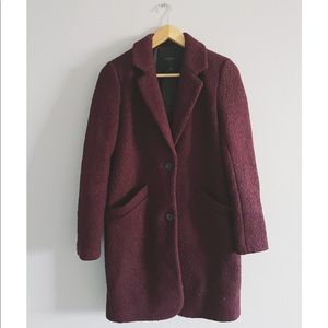 Marc New York Andrew Marc Paige Notch Collar Wool Jacket in Burgundy
